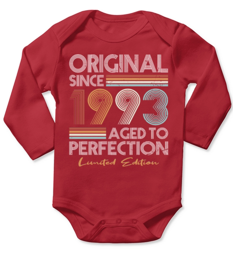 30th birthday vintage 1993 original since 1993 Long Sleeve Baby One-Piece
