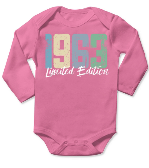 60 Years Vintage 1963 Retro 60th Birthday Long Sleeve Baby One-Piece
