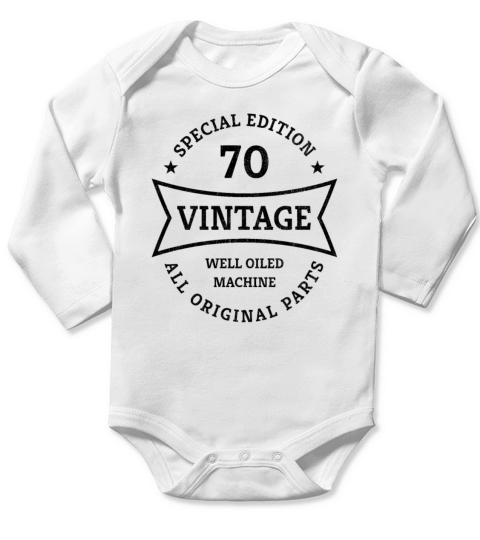 70 Years Old Born 1953 Vintage 70th Birthday Gifts Long Sleeve Baby One-Piece