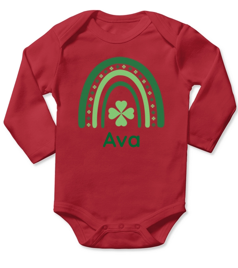 Ava Clover Charm Boho Rainbow Long Sleeve Baby One-Piece