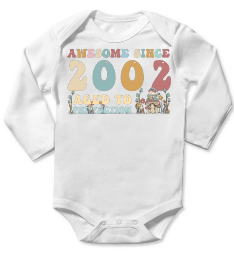 Awesome since 2002 - 21st Birthday - 2023 Groovy Long Sleeve Baby One-Piece