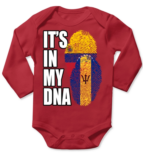 Barbadian And Venezuelan Mix Heritage DNA Flag Long Sleeve Baby One-Piece