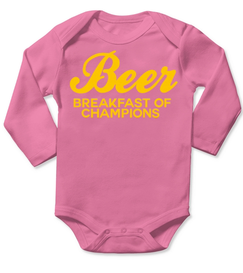 Beer Breakfast Of Champions Vintage Inspired Funny Long Sleeve Baby One-Piece