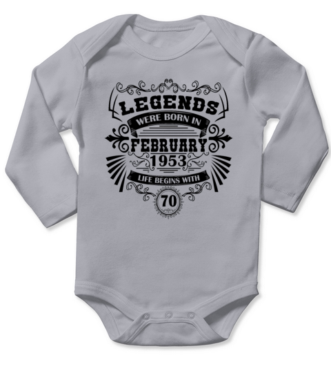 Birthday Vintage February 1953 Retro Long Sleeve Baby One-Piece