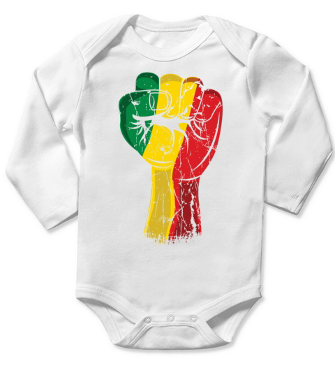 Black Fist Movement Pride Black History Month Long Sleeve Baby One-Piece