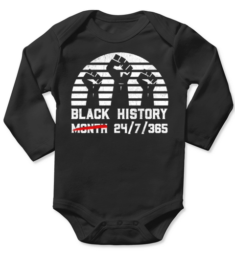 Black History Month USA Black History African Long Sleeve Baby One-Piece