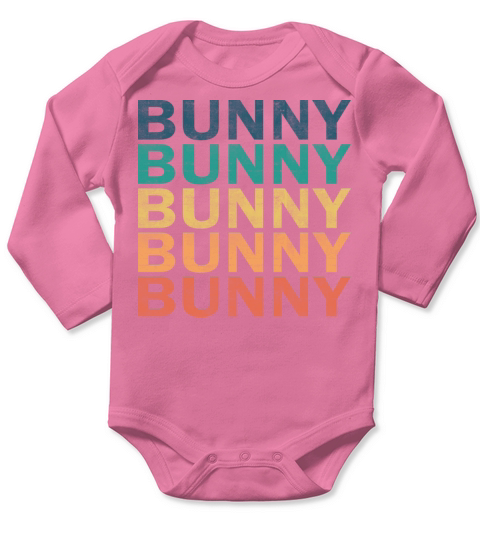 Bunny Name T Shirt - Bunny Vintage Retro Name Gift Long Sleeve Baby One-Piece