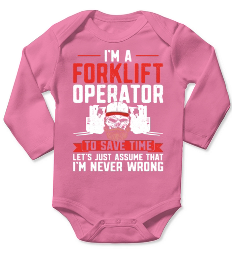 Certified Forklift Truck Operator Long Sleeve Baby One-Piece