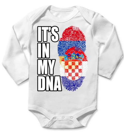 Croatian And Armenian Mix Heritage DNA Flag Long Sleeve Baby One-Piece