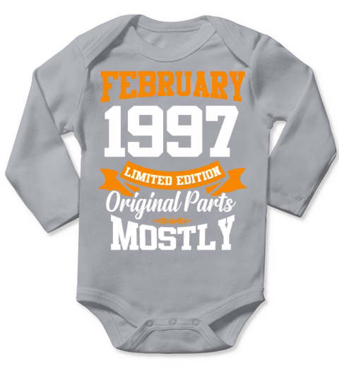 February 1997 Vintage Birthday Present Long Sleeve Baby One-Piece