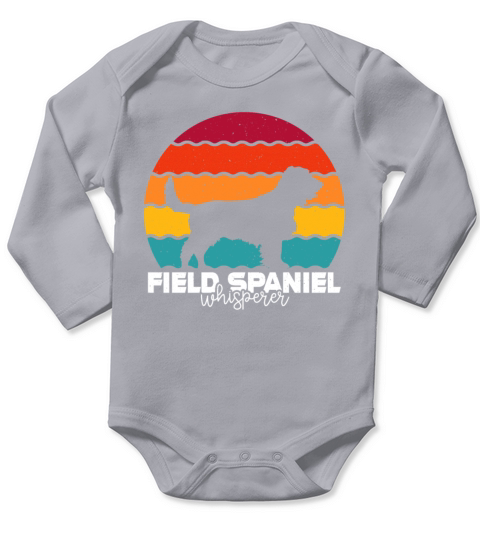 Field Spaniel Whisperer Retro Vintage Long Sleeve Baby One-Piece