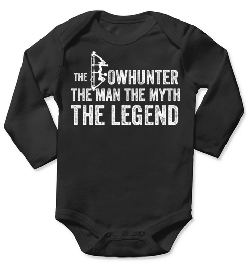 funny bow hunting bowhunter-man myth legend Long Sleeve Baby One-Piece