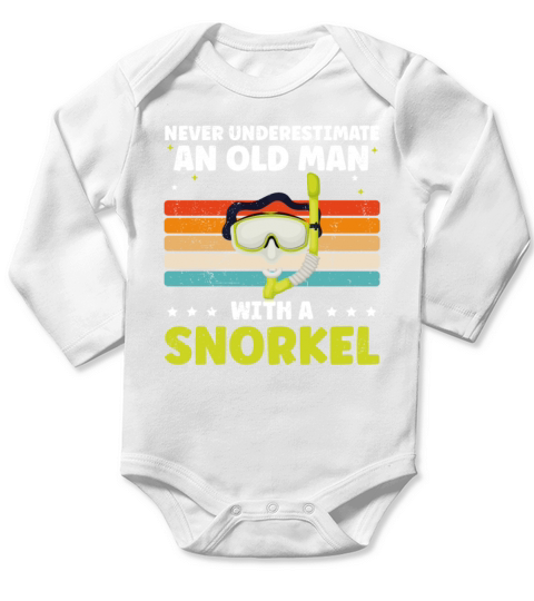 Funny Snorkeling Dive Design For Snorkeler Cool Long Sleeve Baby One-Piece