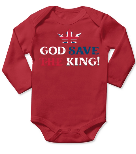 God Save The King Charles 2023 Coronation Long Sleeve Baby One-Piece
