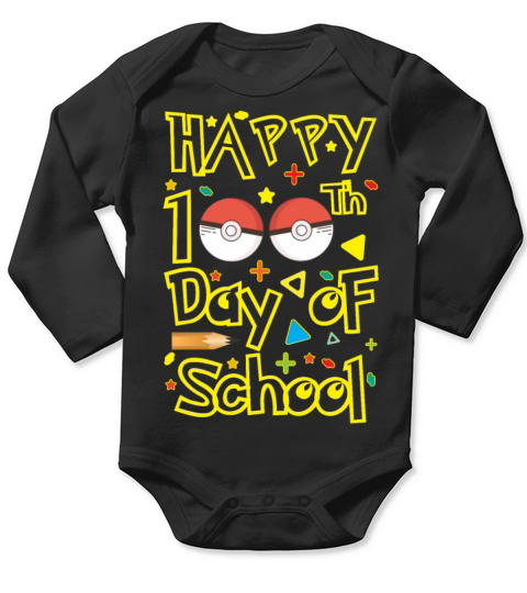 Happy 100th Day of School Long Sleeve Baby One-Piece