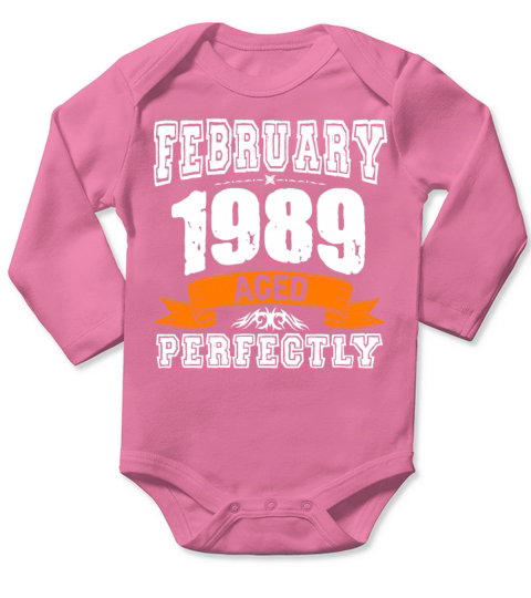 January 1989 Vintage Birthday Present Long Sleeve Baby One-Piece