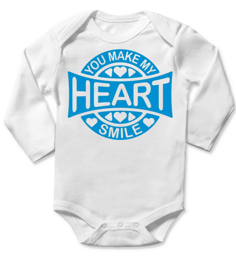 make my heart smile Long Sleeve Baby One-Piece