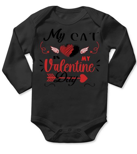 my cat is my valentine384 Long Sleeve Baby One-Piece
