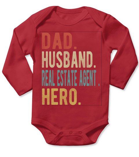 Real Estate Agent Dad Husband Hero Long Sleeve Baby One-Piece