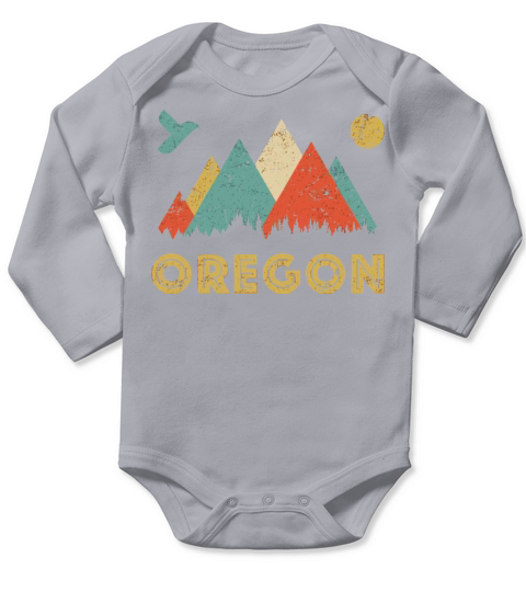 Retro Vintage Oregon Throwback Long Sleeve Baby One-Piece