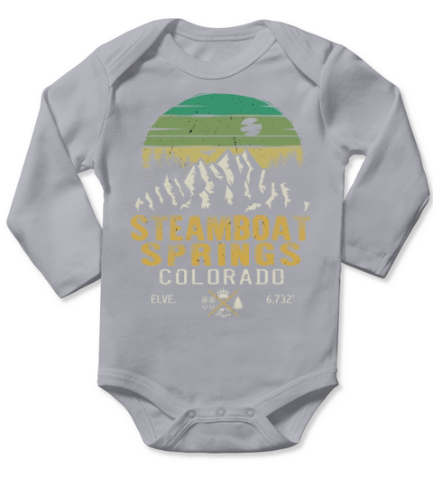 Steamboat Springs Colorado Long Sleeve Baby One-Piece