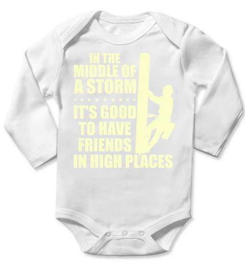 Thank A Lineman Quote Electrical Lineman Long Sleeve Baby One-Piece