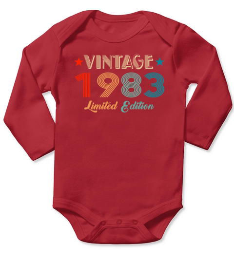 Vintage 1983 Limited Edition Birthday Long Sleeve Baby One-Piece