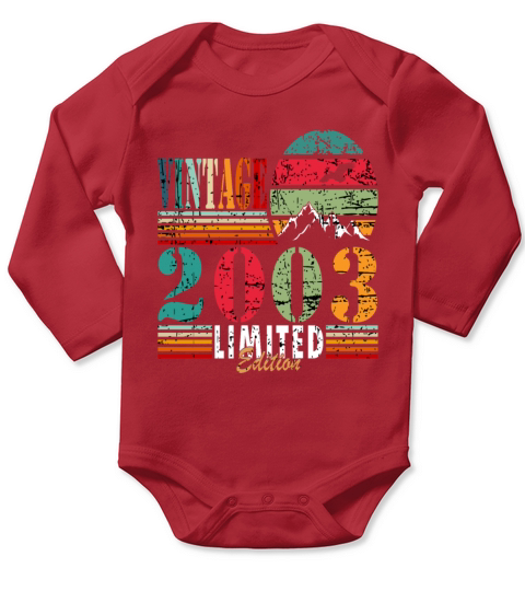 Vintage 20th Birthday 2003 Sports Gift Long Sleeve Baby One-Piece