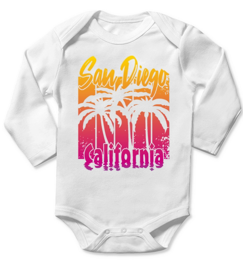 Vintage San Diego California Long Sleeve Baby One-Piece