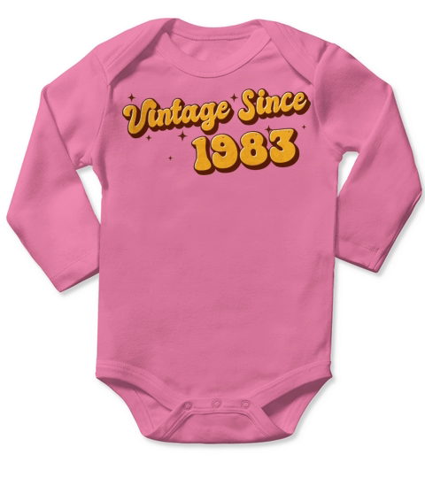 Vintage since 1940 40 Years Old - Groovy 40th Long Sleeve Baby One-Piece