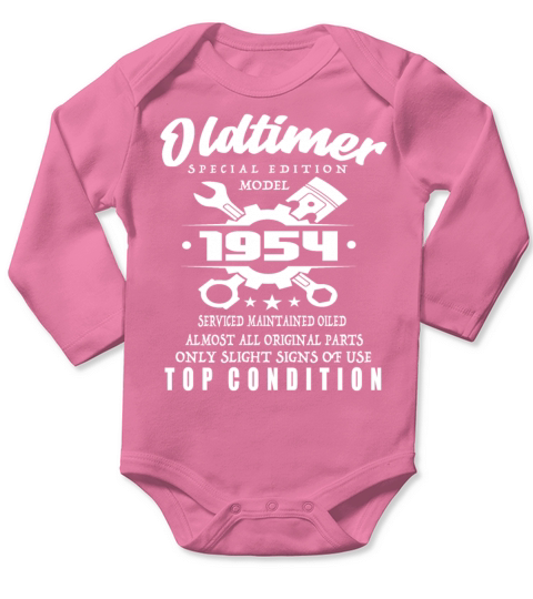 Vintage Special Edition Model 1954 Birthday Long Sleeve Baby One-Piece