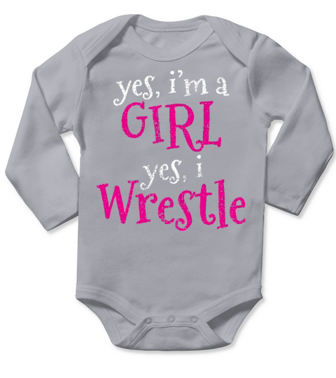 Wrestling Wrestler Girls Vintage Long Sleeve Baby One-Piece