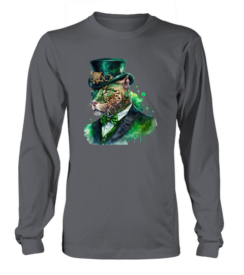 Badass Gangster Leopard St Patricks Day Long sleeved Unisex