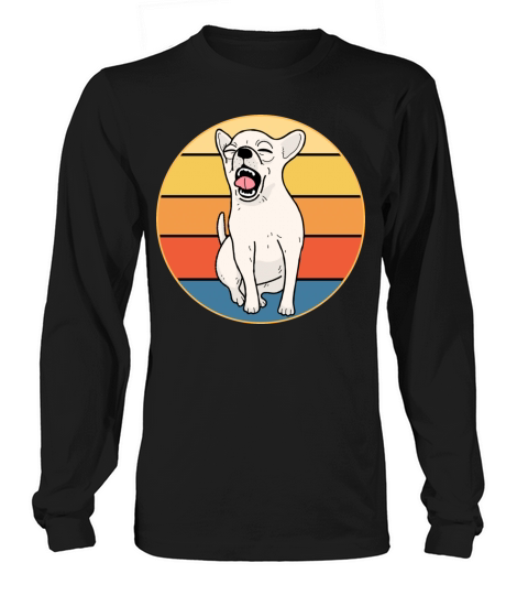 Cute Chihuahua Dog Breed Vintage Retro Sunset Long sleeved Unisex