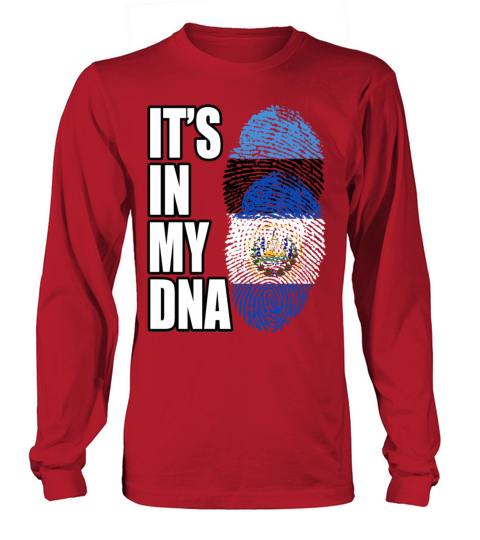 Estonian And Salvadoran Mix Heritage DNA Flag Long sleeved Unisex