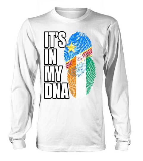Ivorian And Congolese Mix Heritage DNA Flag Long sleeved Unisex