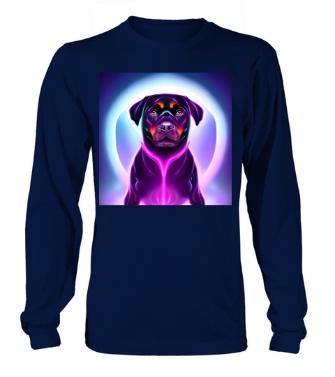 Rottweiler Puppy In Living Neon Colors Long sleeved Unisex