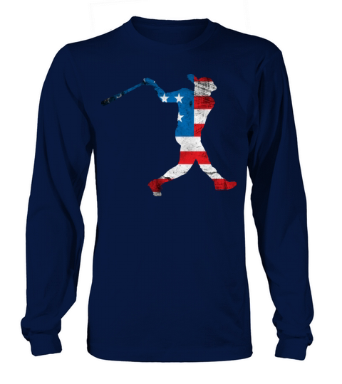 USA Flag Baseball Player Sport Lover 4th Of July Long sleeved Unisex