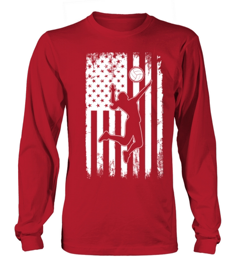 Vintage USA American Flag Volleyball Player Long sleeved Unisex