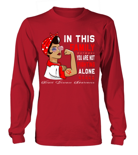 Wear Red Ribbon Heart Disease Awareness Long sleeved Unisex