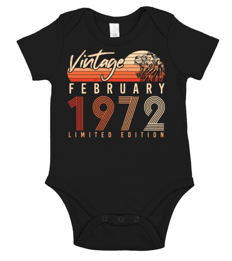 1972 February Limited Vintage Short Sleeve Baby One-Piece