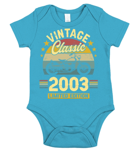2003 20 Years Old Vintage 20th Birthday Short Sleeve Baby One-Piece