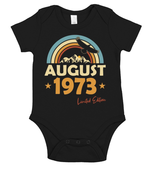 50th birthday vintage august 1973 limited edition Short Sleeve Baby One-Piece
