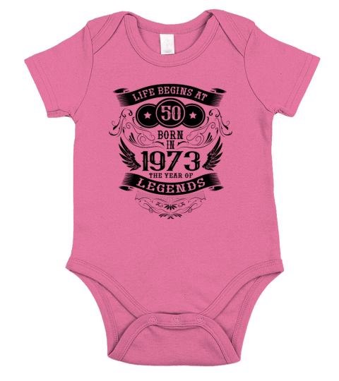 50th Birthday Vintage Sayings 1973 Birthday Short Sleeve Baby One-Piece