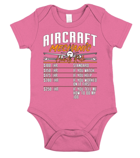 Aircraft Mechanic Hourly Rate Plane Fix Aviation Short Sleeve Baby One-Piece
