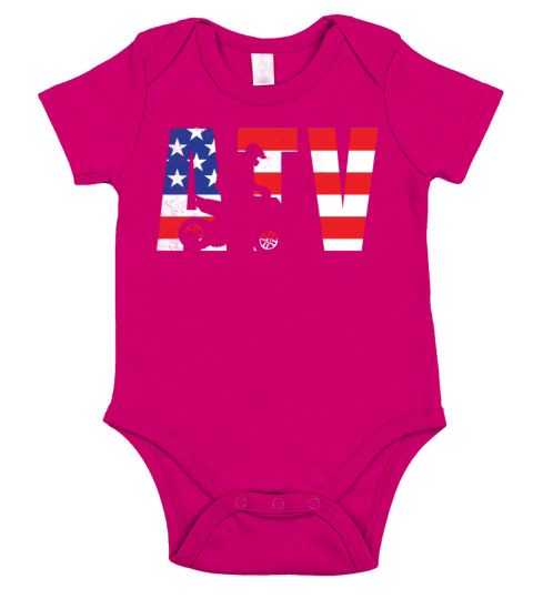 all terrain vehicles American flag patriotic art w Short Sleeve Baby One-Piece
