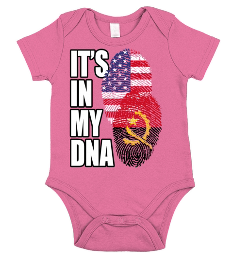 Angolan And American Mix Heritage DNA Flag Short Sleeve Baby One-Piece
