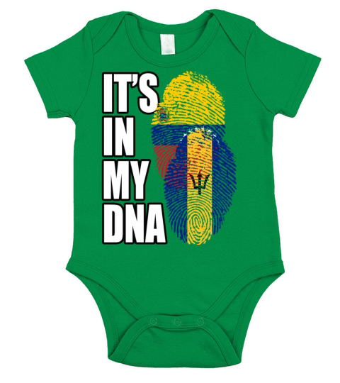 Barbadian And Venezuelan Mix Heritage DNA Flag Short Sleeve Baby One-Piece