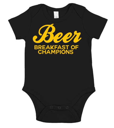 Beer Breakfast Of Champions Vintage Inspired Funny Short Sleeve Baby One-Piece