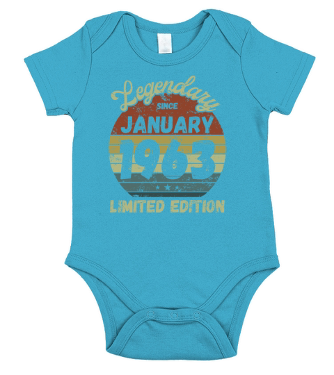 Birthday - Legendary since January 1963 Short Sleeve Baby One-Piece